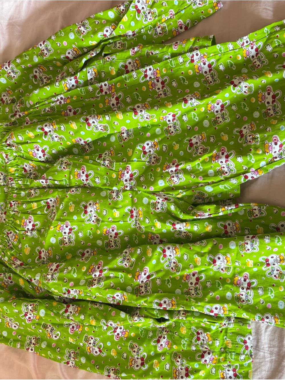 Green Printed Kids Pajama Pants - Cute Character Sleepwear